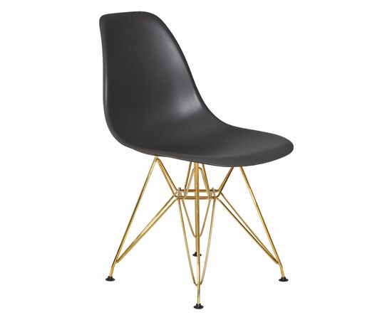 Стул обеденный DOBRIN DSR, ножки золотые, цвет тёмно-серый (GR-04), Вариант: ножки золотые, цвет тёмно-серый (GR-04), изображение 2 | Интернет магазин мебели и декора LifeDekor