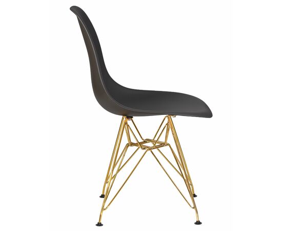 Стул обеденный DOBRIN DSR, ножки золотые, цвет тёмно-серый (GR-04), Вариант: ножки золотые, цвет тёмно-серый (GR-04), изображение 3 | Интернет магазин мебели и декора LifeDekor