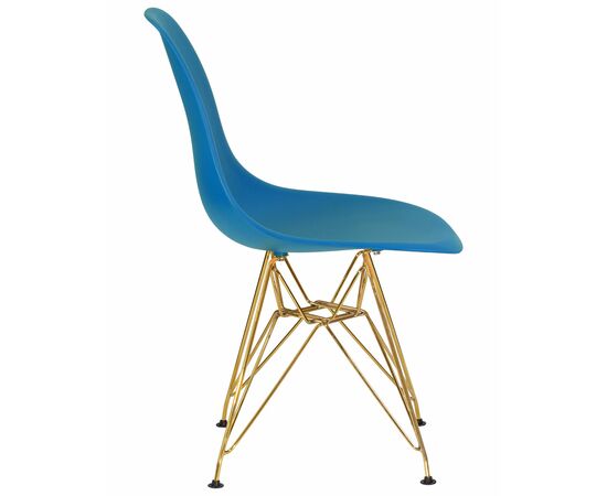 Стул обеденный DOBRIN DSR, ножки золотые, цвет голубой (BE-02), Вариант: ножки золотые, цвет голубой (BE-02), изображение 3 | Интернет магазин мебели и декора LifeDekor