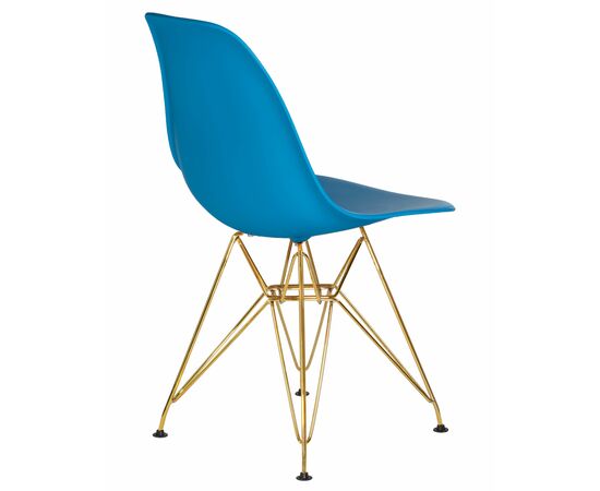 Стул обеденный DOBRIN DSR, ножки золотые, цвет голубой (BE-02), Вариант: ножки золотые, цвет голубой (BE-02), изображение 4 | Интернет магазин мебели и декора LifeDekor