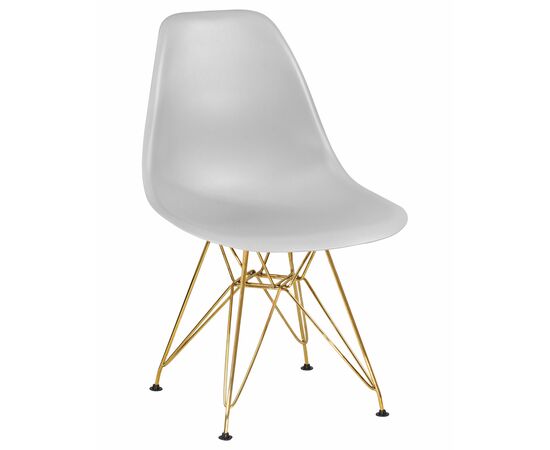 Стул обеденный DOBRIN DSR, ножки золотые, цвет светло-серый (GR-01), Вариант: ножки золотые, цвет светло-серый (GR-01) | Интернет магазин мебели и декора LifeDekor