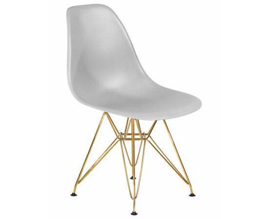 Стул обеденный DOBRIN DSR, ножки золотые, цвет светло-серый (GR-01), Вариант: ножки золотые, цвет светло-серый (GR-01), изображение 2 | Интернет магазин мебели и декора LifeDekor