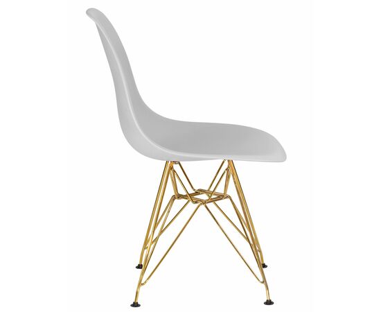 Стул обеденный DOBRIN DSR, ножки золотые, цвет светло-серый (GR-01), Вариант: ножки золотые, цвет светло-серый (GR-01), изображение 3 | Интернет магазин мебели и декора LifeDekor