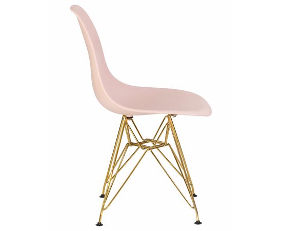Стул обеденный DOBRIN DSR, ножки золотые, цвет светло-розовый (PK-02), Вариант: ножки золотые, цвет светло-розовый (PK-02), изображение 3 | Интернет магазин мебели и декора LifeDekor