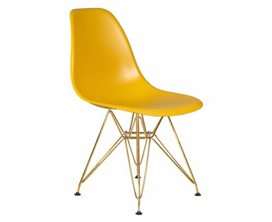 Стул обеденный DOBRIN DSR, ножки золотые, цвет горчичный (Y-03), Вариант: ножки золотые, цвет горчичный (Y-03), изображение 2 | Интернет магазин мебели и декора LifeDekor