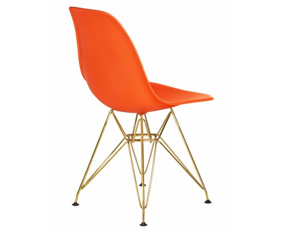 Стул обеденный DOBRIN DSR, ножки золотые, цвет оранжевый (O-02), Вариант: ножки золотые, цвет оранжевый (O-02), изображение 4 | Интернет магазин мебели и декора LifeDekor