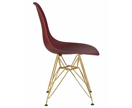Стул обеденный DOBRIN DSR, ножки золотые, цвет сливовый (R-13), Вариант: ножки золотые, цвет сливовый (R-13), изображение 3 | Интернет магазин мебели и декора LifeDekor