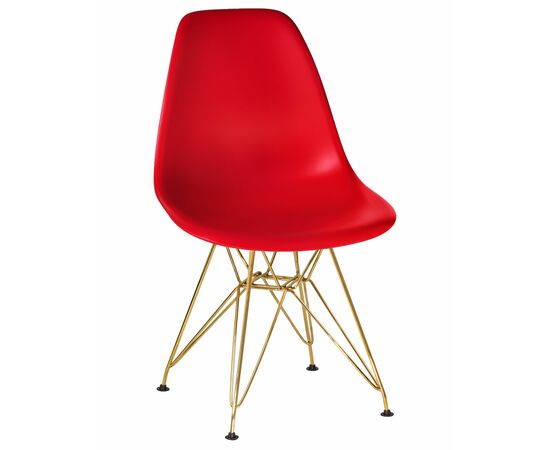 Стул обеденный DOBRIN DSR, ножки золотые, цвет красный (R-02), Вариант: ножки золотые, цвет красный (R-02) | Интернет магазин мебели и декора LifeDekor