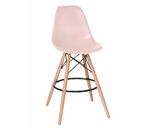 Стул барный DOBRIN DSW BAR, ножки светлый бук, цвет сиденья светло-розовый (PK-02), Вариант: ножки светлый бук, цвет сиденья светло-розовый (PK-02) | Интернет магазин мебели и декора LifeDekor