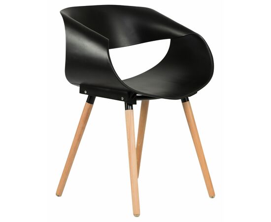 Стул обеденный DOBRIN ALIEN, ножки светлый бук, цвет чёрный (B-03), Вариант: ножки светлый бук, цвет чёрный (B-03), изображение 2 | Интернет магазин мебели и декора LifeDekor