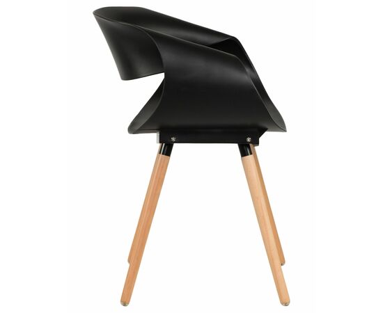 Стул обеденный DOBRIN ALIEN, ножки светлый бук, цвет чёрный (B-03), Вариант: ножки светлый бук, цвет чёрный (B-03), изображение 3 | Интернет магазин мебели и декора LifeDekor