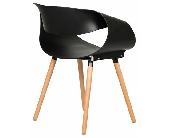 Стул обеденный DOBRIN ALIEN, ножки светлый бук, цвет чёрный (B-03), Вариант: ножки светлый бук, цвет чёрный (B-03), изображение 4 | Интернет магазин мебели и декора LifeDekor