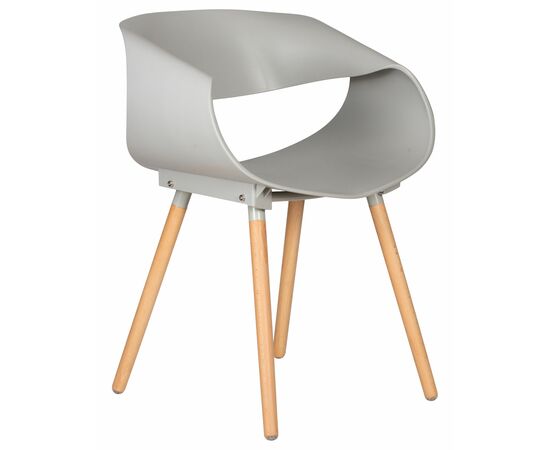 Стул обеденный DOBRIN ALIEN, ножки светлый бук, цвет светло-серый (GR-01), Вариант: ножки светлый бук, цвет светло-серый (GR-01), изображение 3 | Интернет магазин мебели и декора LifeDekor