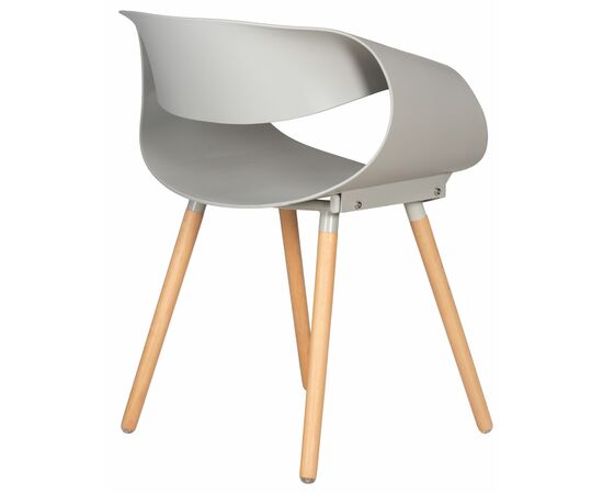 Стул обеденный DOBRIN ALIEN, ножки светлый бук, цвет светло-серый (GR-01), Вариант: ножки светлый бук, цвет светло-серый (GR-01), изображение 5 | Интернет магазин мебели и декора LifeDekor