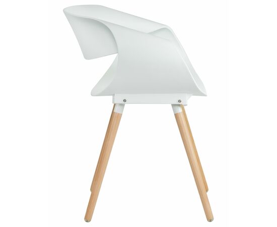 Стул обеденный DOBRIN ALIEN, ножки светлый бук, цвет белый (W-02), Вариант: ножки светлый бук, цвет белый (W-02), изображение 2 | Интернет магазин мебели и декора LifeDekor