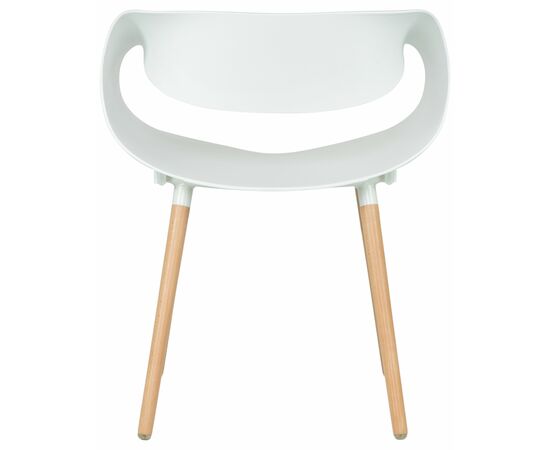 Стул обеденный DOBRIN ALIEN, ножки светлый бук, цвет белый (W-02), Вариант: ножки светлый бук, цвет белый (W-02), изображение 4 | Интернет магазин мебели и декора LifeDekor