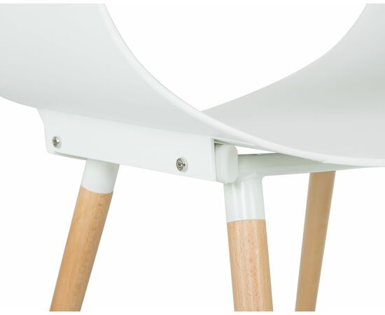 Стул обеденный DOBRIN ALIEN, ножки светлый бук, цвет белый (W-02), Вариант: ножки светлый бук, цвет белый (W-02), изображение 6 | Интернет магазин мебели и декора LifeDekor