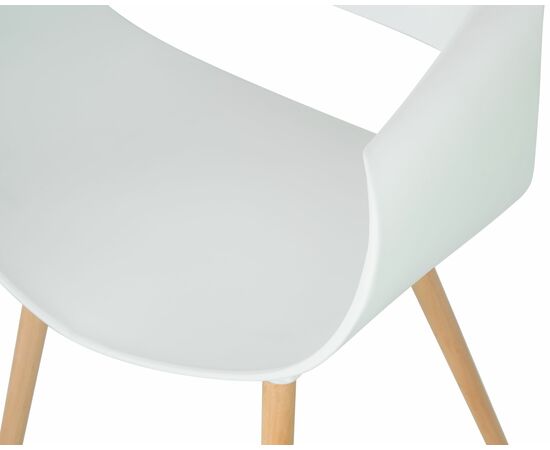 Стул обеденный DOBRIN ALIEN, ножки светлый бук, цвет белый (W-02), Вариант: ножки светлый бук, цвет белый (W-02), изображение 9 | Интернет магазин мебели и декора LifeDekor