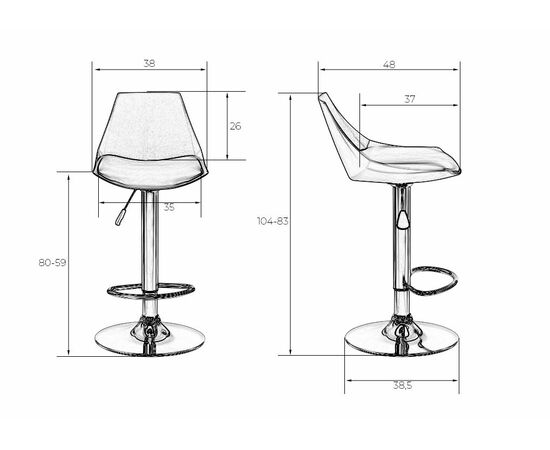 Стул барный DOBRIN ROCKY, белый, Вариант: белый, изображение 9 | Интернет магазин мебели и декора LifeDekor
