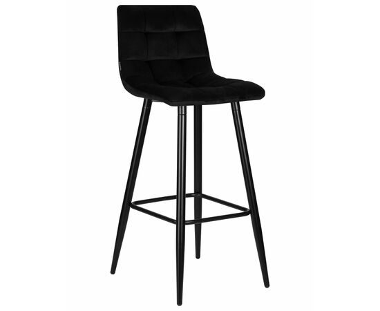 Стул барный DOBRIN NICOLE, черные матовые ножки, черный велюр (108-77), Вариант: черные матовые ножки, черный велюр (108-77) | Интернет магазин мебели и декора LifeDekor