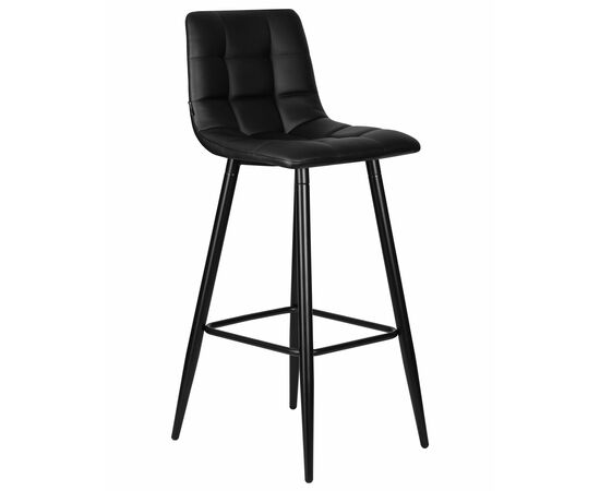 Стул барный DOBRIN NICOLE, черные матовые ножки, черная экокожа (P-01), Вариант: черные матовые ножки, чёрная экокожа (P-01), изображение 2 | Интернет магазин мебели и декора LifeDekor