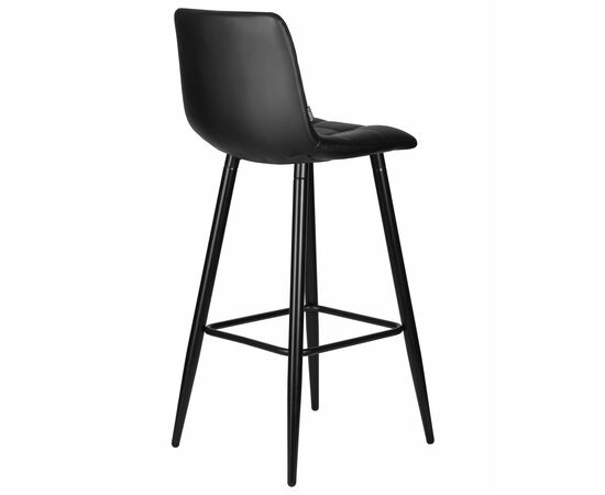 Стул барный DOBRIN NICOLE, черные матовые ножки, черная экокожа (P-01), Вариант: черные матовые ножки, чёрная экокожа (P-01), изображение 4 | Интернет магазин мебели и декора LifeDekor