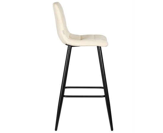 Стул барный DOBRIN NICOLE, черные матовые ножки, кремовый велюр (108-113), Вариант: черные матовые ножки, кремовый велюр (108-113), изображение 3 | Интернет магазин мебели и декора LifeDekor