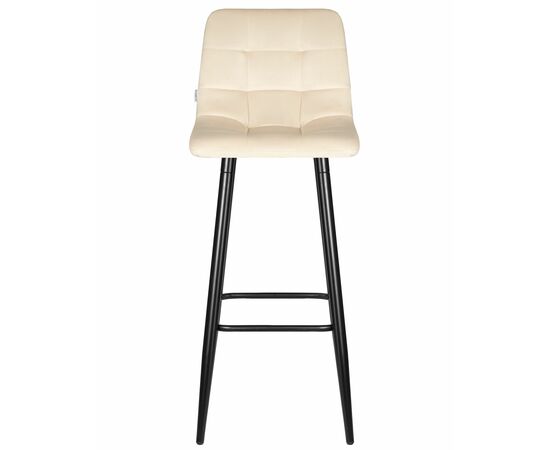 Стул барный DOBRIN NICOLE, черные матовые ножки, кремовый велюр (108-113), Вариант: черные матовые ножки, кремовый велюр (108-113), изображение 6 | Интернет магазин мебели и декора LifeDekor