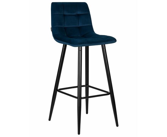 Стул барный DOBRIN NICOLE, черные матовые ножки, темно-синий велюр (108-95), Вариант: черные матовые ножки, темно-синий велюр (108-95) | Интернет магазин мебели и декора LifeDekor