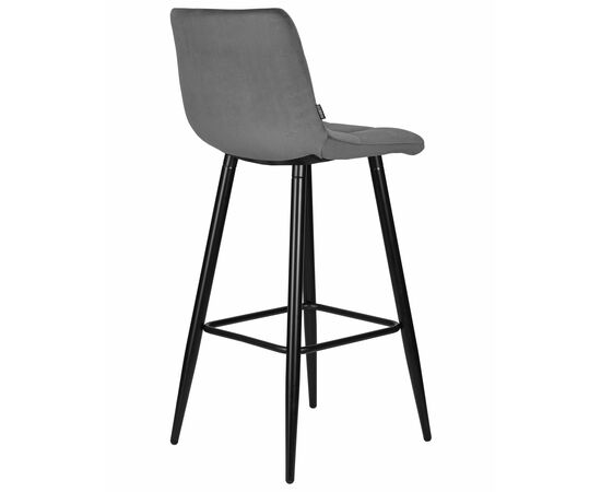 Стул барный DOBRIN NICOLE, черные матовые ножки, темно-серый велюр (108-91), Вариант: черные матовые ножки, темно-серый велюр (108-91), изображение 4 | Интернет магазин мебели и декора LifeDekor