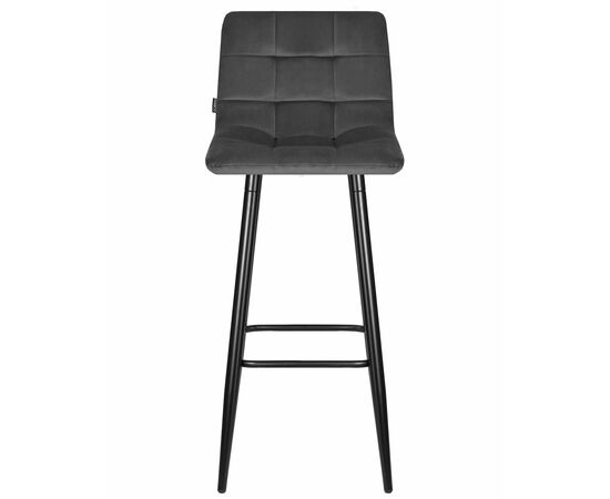 Стул барный DOBRIN NICOLE, черные матовые ножки, темно-серый велюр (108-91), Вариант: черные матовые ножки, темно-серый велюр (108-91), изображение 6 | Интернет магазин мебели и декора LifeDekor
