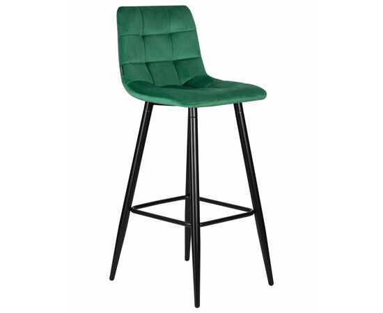 Стул барный DOBRIN NICOLE, черные матовые ножки, зелёный велюр (108-64), Вариант: черные матовые ножки, зелёный велюр (108-64), изображение 2 | Интернет магазин мебели и декора LifeDekor