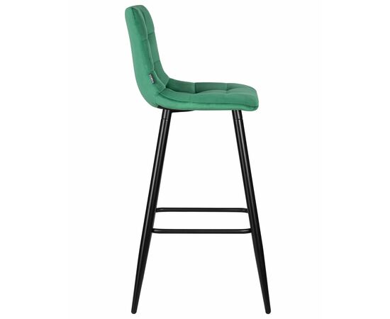 Стул барный DOBRIN NICOLE, черные матовые ножки, зелёный велюр (108-64), Вариант: черные матовые ножки, зелёный велюр (108-64), изображение 3 | Интернет магазин мебели и декора LifeDekor