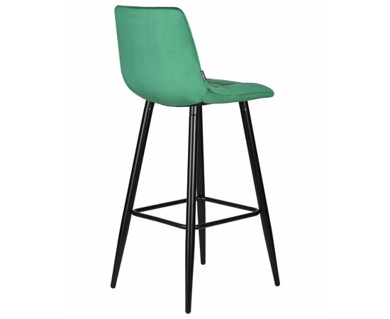 Стул барный DOBRIN NICOLE, черные матовые ножки, зелёный велюр (108-64), Вариант: черные матовые ножки, зелёный велюр (108-64), изображение 4 | Интернет магазин мебели и декора LifeDekor