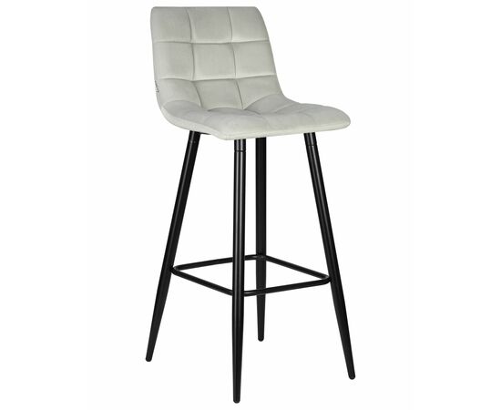 Стул барный DOBRIN NICOLE, черные матовые ножки, светло-серый велюр (108-52), Вариант: черные матовые ножки, светло-серый велюр (108-52) | Интернет магазин мебели и декора LifeDekor