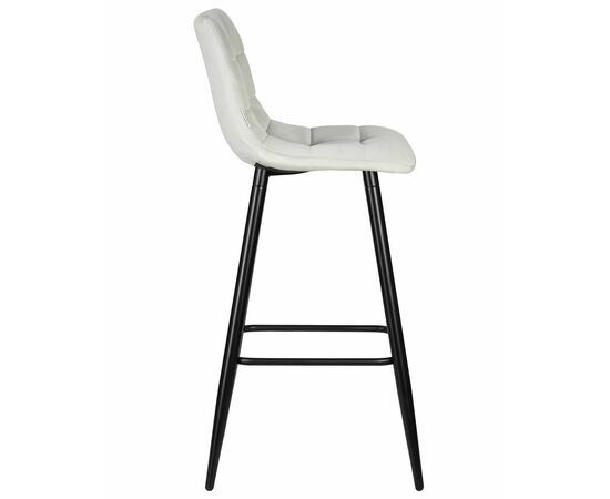 Стул барный DOBRIN NICOLE, черные матовые ножки, светло-серый велюр (108-52), Вариант: черные матовые ножки, светло-серый велюр (108-52), изображение 3 | Интернет магазин мебели и декора LifeDekor