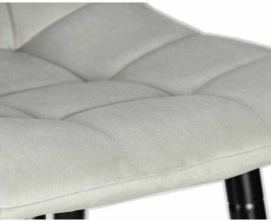 Стул барный DOBRIN NICOLE, черные матовые ножки, светло-серый велюр (108-52), Вариант: черные матовые ножки, светло-серый велюр (108-52), изображение 7 | Интернет магазин мебели и декора LifeDekor