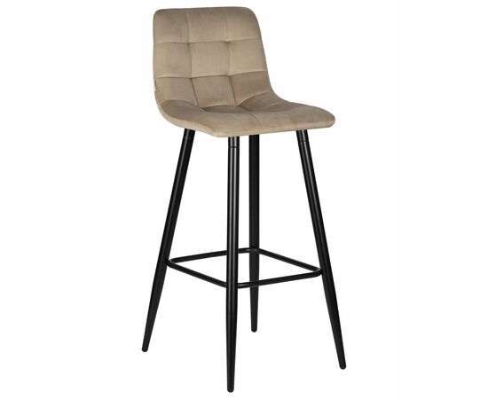 Стул барный DOBRIN NICOLE, черные матовые ножки, мокко велюр (108-104), Вариант: черные матовые ножки, мокко велюр (108-104) | Интернет магазин мебели и декора LifeDekor