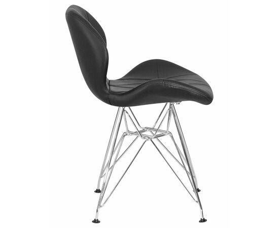 Стул обеденный DOBRIN BUTTERFLY CHROME, ножки хром, цвет чёрный, Вариант: ножки хром, цвет чёрный, изображение 3 | Интернет магазин мебели и декора LifeDekor