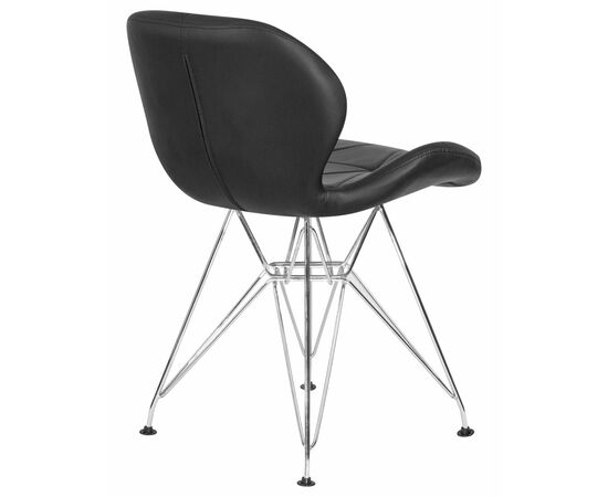 Стул обеденный DOBRIN BUTTERFLY CHROME, ножки хром, цвет чёрный, Вариант: ножки хром, цвет чёрный, изображение 4 | Интернет магазин мебели и декора LifeDekor