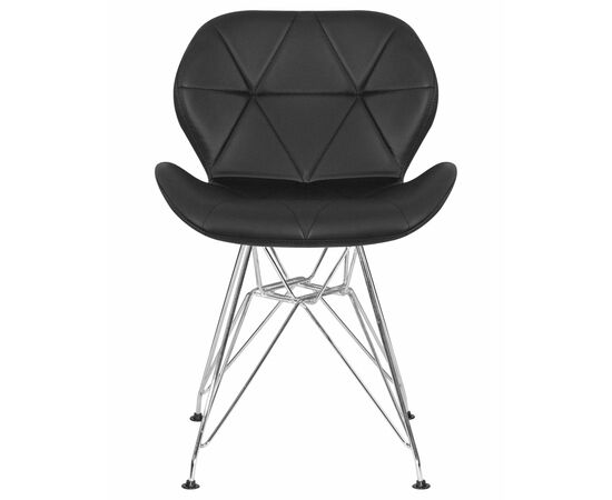Стул обеденный DOBRIN BUTTERFLY CHROME, ножки хром, цвет чёрный, Вариант: ножки хром, цвет чёрный, изображение 6 | Интернет магазин мебели и декора LifeDekor