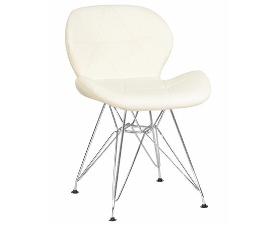 Стул обеденный DOBRIN BUTTERFLY CHROME, ножки хром, цвет кремовый, Вариант: ножки хром, цвет кремовый | Интернет магазин мебели и декора LifeDekor