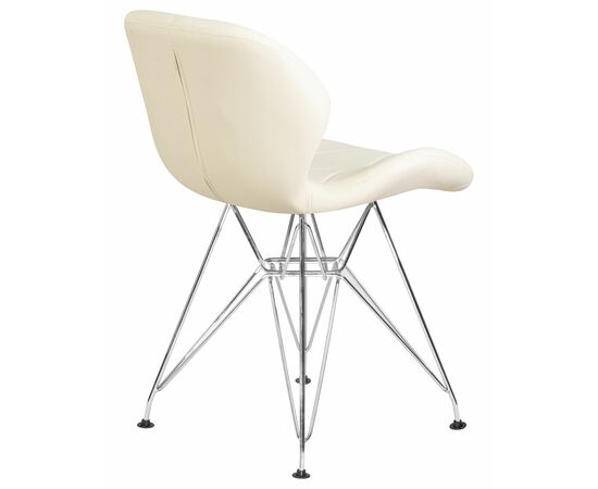 Стул обеденный DOBRIN BUTTERFLY CHROME, ножки хром, цвет кремовый, Вариант: ножки хром, цвет кремовый, изображение 4 | Интернет магазин мебели и декора LifeDekor