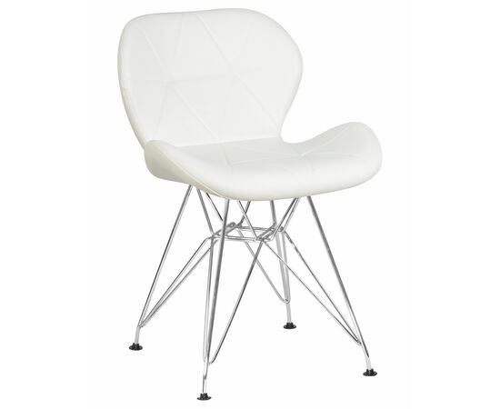 Стул обеденный DOBRIN BUTTERFLY CHROME, ножки хром, цвет белый, Вариант: ножки хром, цвет белый | Интернет магазин мебели и декора LifeDekor