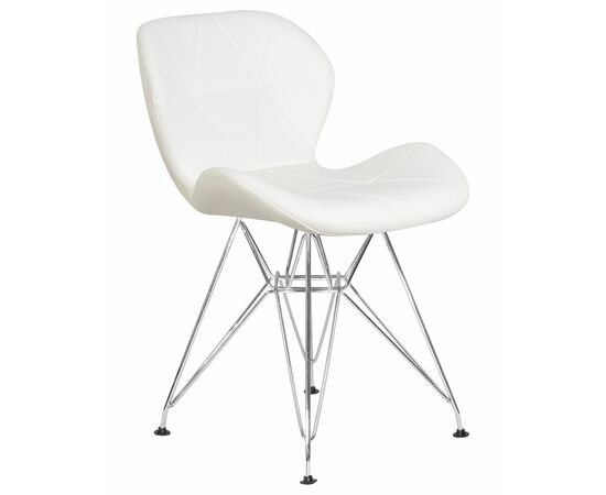 Стул обеденный DOBRIN BUTTERFLY CHROME, ножки хром, цвет белый, Вариант: ножки хром, цвет белый, изображение 2 | Интернет магазин мебели и декора LifeDekor