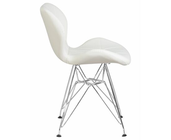 Стул обеденный DOBRIN BUTTERFLY CHROME, ножки хром, цвет белый, Вариант: ножки хром, цвет белый, изображение 3 | Интернет магазин мебели и декора LifeDekor