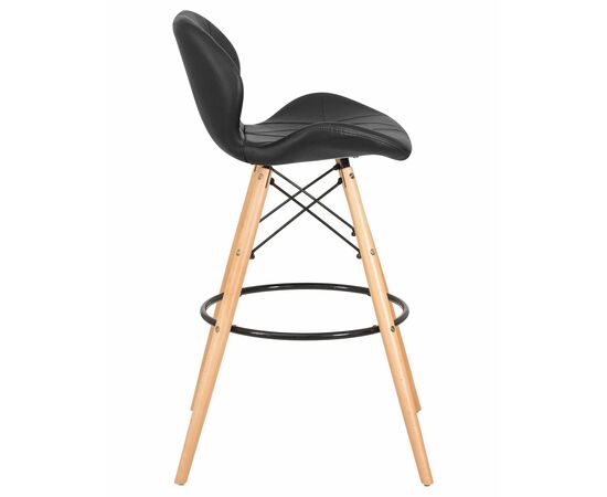 Стул барный DOBRIN BUTTERFLY BAR, ножки светлый бук, цвет чёрный, Вариант: ножки светлый бук, цвет чёрный, изображение 3 | Интернет магазин мебели и декора LifeDekor