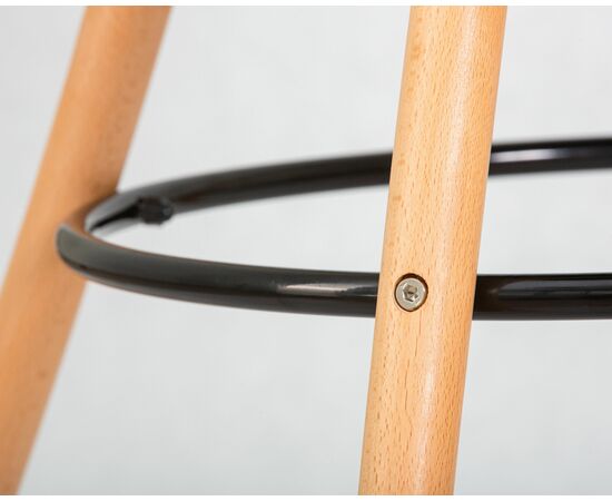 Стул барный DOBRIN BUTTERFLY BAR, ножки светлый бук, цвет чёрный, Вариант: ножки светлый бук, цвет чёрный, изображение 11 | Интернет магазин мебели и декора LifeDekor