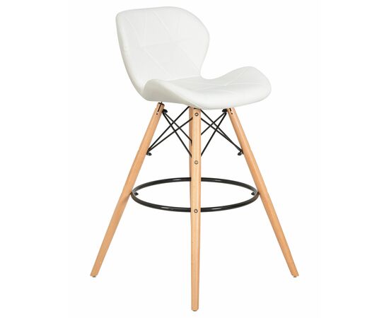 Стул барный DOBRIN BUTTERFLY BAR, ножки светлый бук, цвет белый, Вариант: ножки светлый бук, цвет белый, изображение 2 | Интернет магазин мебели и декора LifeDekor