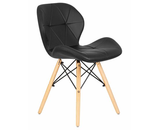 Стул обеденный DOBRIN BUTTERFLY, ножки светлый бук, цвет сиденья чёрный, Вариант: ножки светлый бук, цвет сиденья чёрный, изображение 2 | Интернет магазин мебели и декора LifeDekor